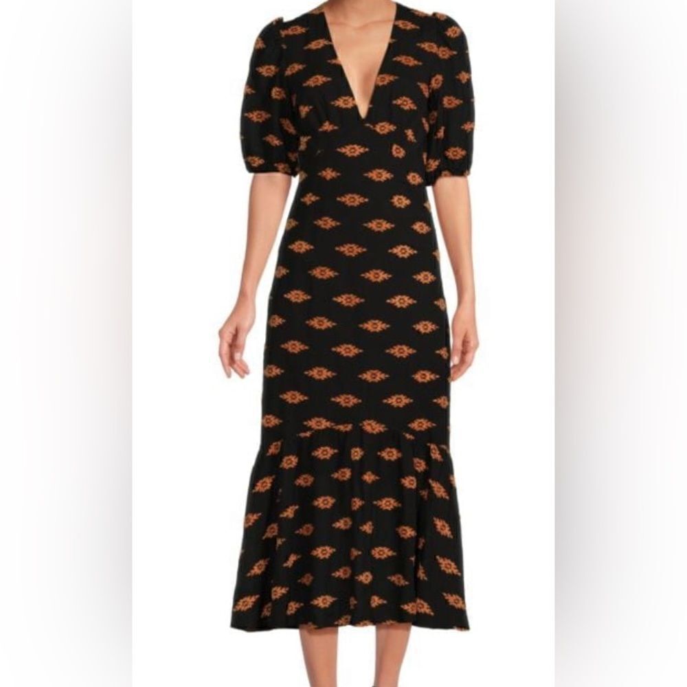 RHODE Ester Ikat Midi A-Line Dress NWT Size 10